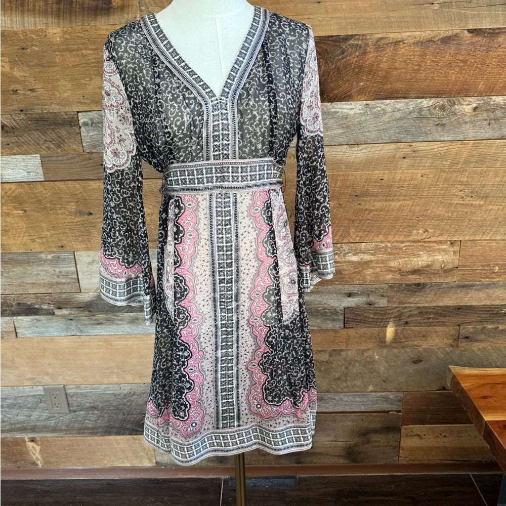 INC International Concepts multicolored knee-length long sleeve dress